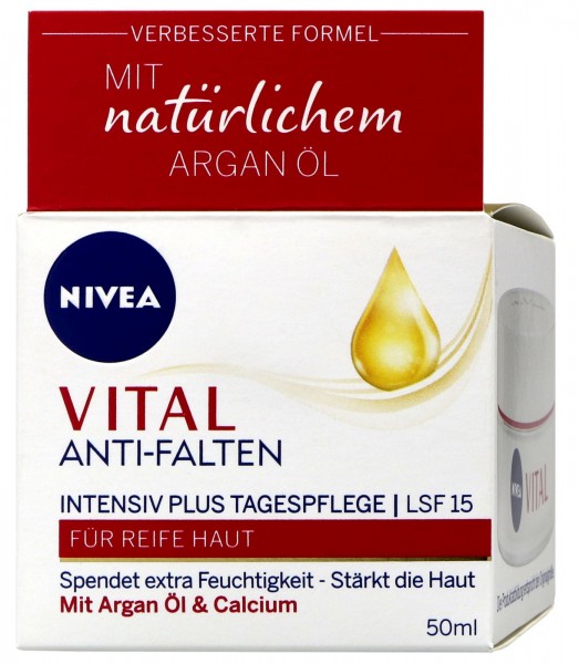 Nivea Vital Anti-Wrinkle Day Care with Argan Oil SPF15, 50 ml