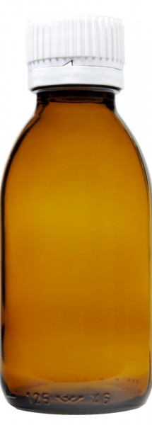 Brown Medicine Bottle with Closure, 125 l