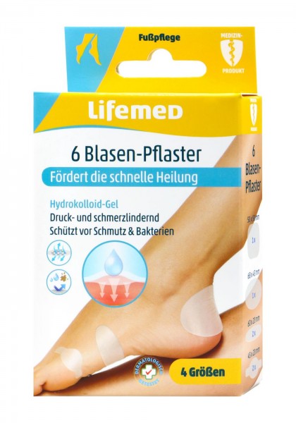 Lifemed Blister Plaster transparent 4 sizes, 6-pack